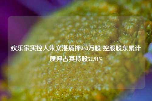 欢乐家实控人朱文湛质押363万股 控股股东累计质押占其持股52.91% 第1张 欢乐家实控人朱文湛质押363万股 控股股东累计质押占其持股52.91% 第1张