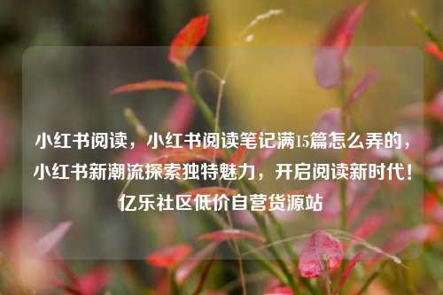 小红书阅读	，小红书阅读笔记满15篇怎么弄的，小红书新潮流探索独特魅力，开启阅读新时代！亿乐社区低价自营货源站  第1张